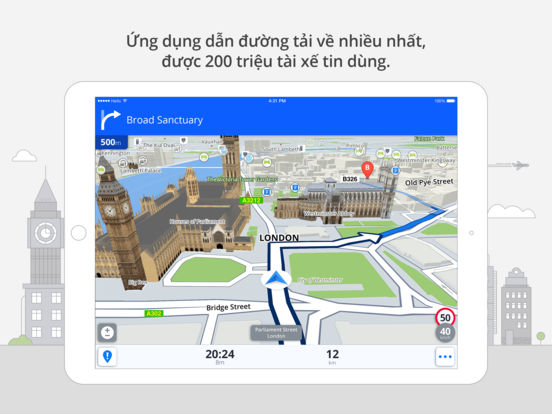 Ứng dụng IPad mini cho GPS để điều hướng xe